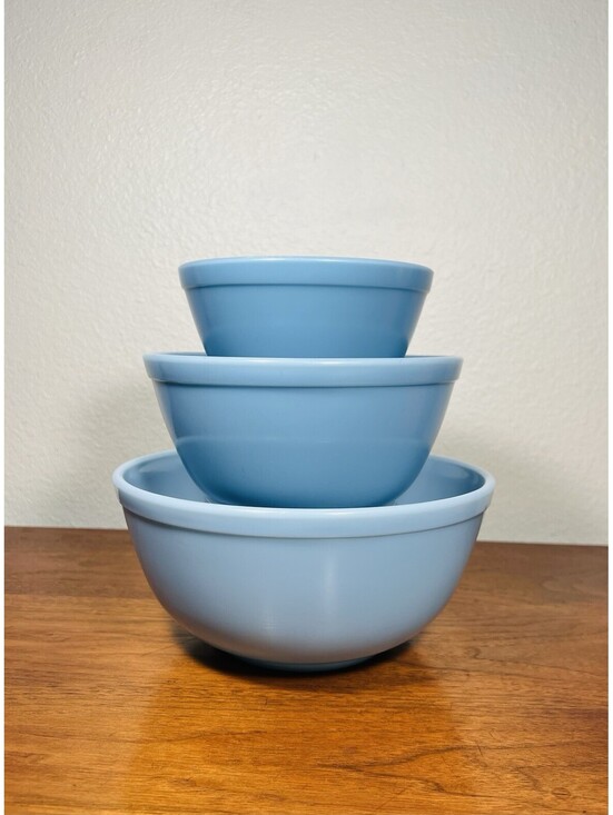 Pyrex Other - Vintage Pyrex Delphite Bluebelle Nesting Bowls 401 403 HTF